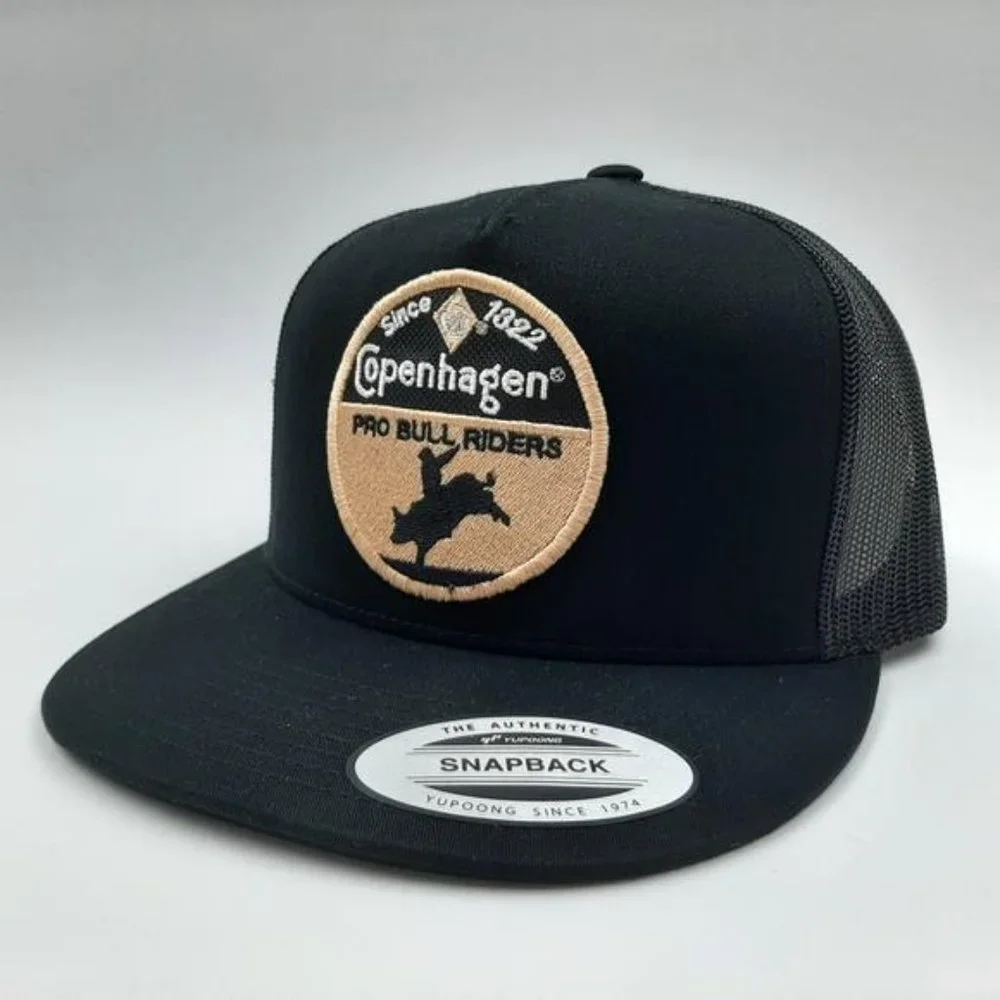Copenhagen PBR Pro Bull Riders Flat Bill Mesh Snapback Snuff Dip Chew Rodeo Hat - Picture 3 of 4